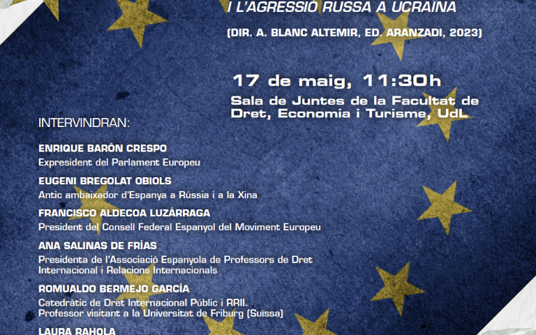 Acte de celebració del Dia d'Europa i de presentació del llibre Les relacions comercials de la Unió Europea amb la resta del món: una anàlisi des de la postpandèmia i la agressió russa a Ucraïna