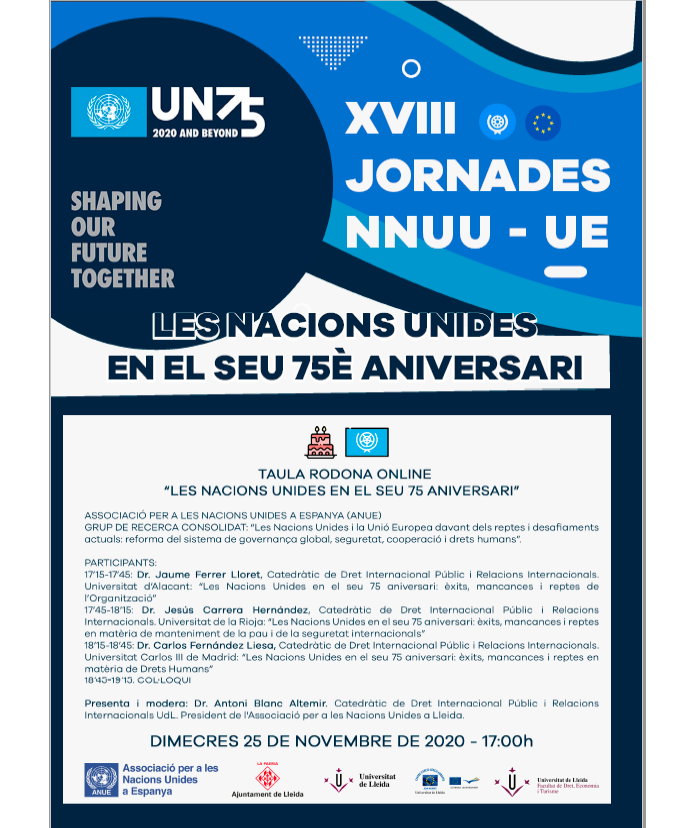 Taula rodona en línia: “Les Nacions Unides en el seu 75 aniversari”